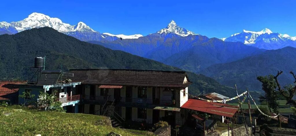 Traditional Nepali homestay in Dhampus village with scenic mountain views and local hospitality
