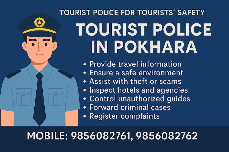 contact information of tourist police in Pokhara, Nepal. Mobile numbers.